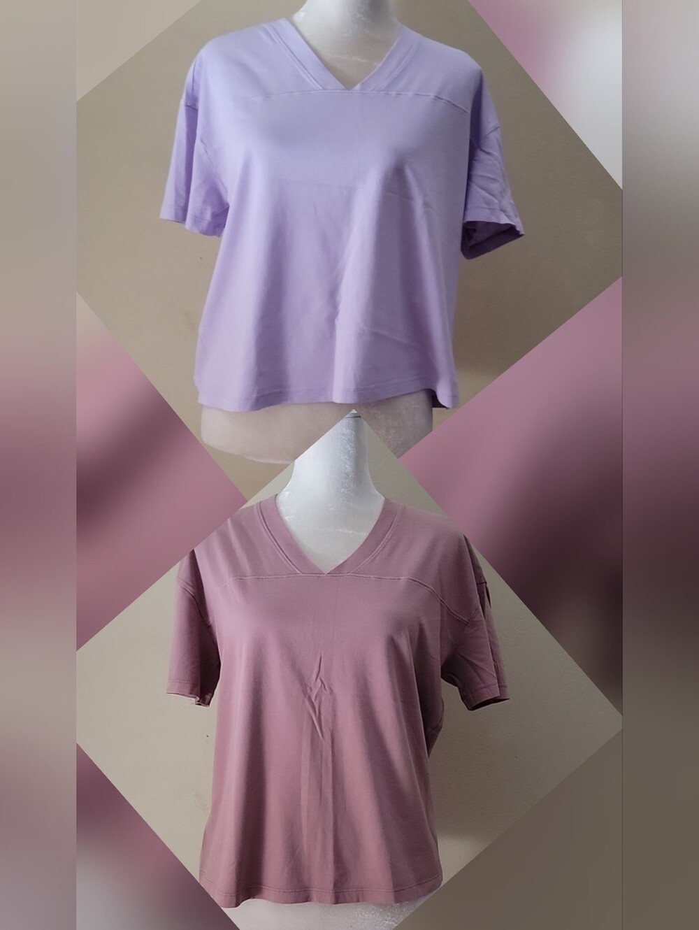 2 Pink Victoria Secret Bundle Lavender/Mauve V-Neck Tops